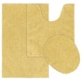 thumbnail image 1 of Garland Rug Queen Cotton Washable Bath Rug Set, 3 Piece Set (21"x34" Bath Rug, Contour Rug, & Toilet Lid) Soft Yellow, 1 of 6