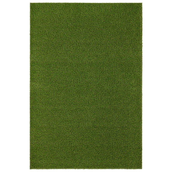 Garland Rug Realistic Artificial Grass Turf Polypropylene Green Indoor/Outdoor Area Rug, 3' x 5'