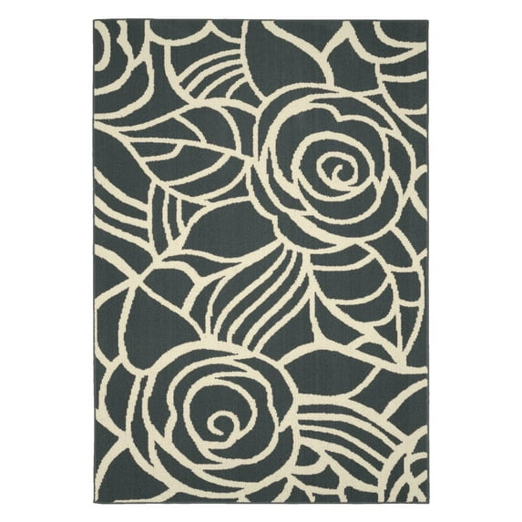 Garland Rug Rhapsody Polypropylene Cinder/Ivory Indoor Area Rug, 5' x 7'