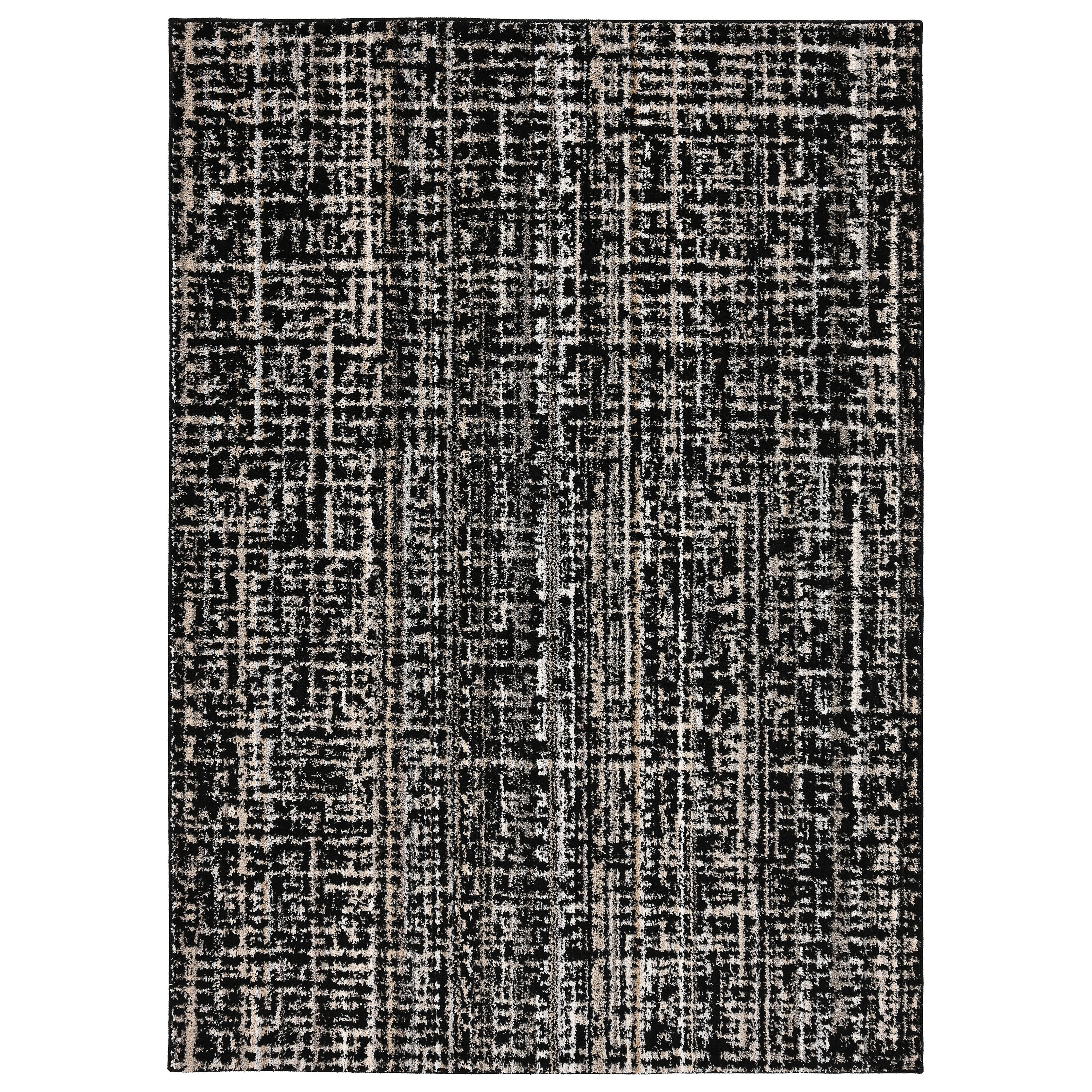 Rumba 6' x 9' Black and Earth Tone Tufted Polypropylene Area Rug