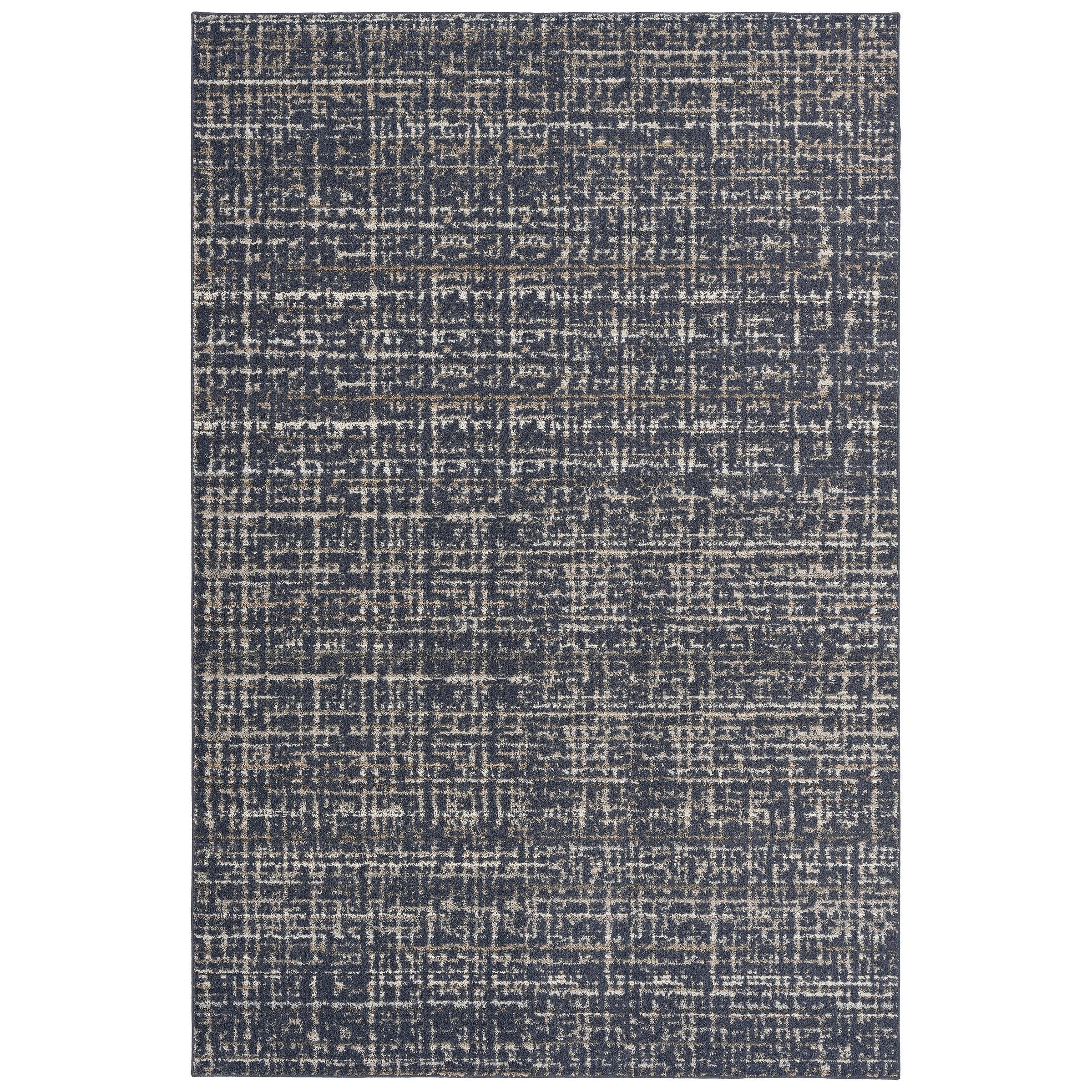 Garland Rug Rumba Slate Blue/Earth Tone Indoor Area Rug, 6' x 9'
