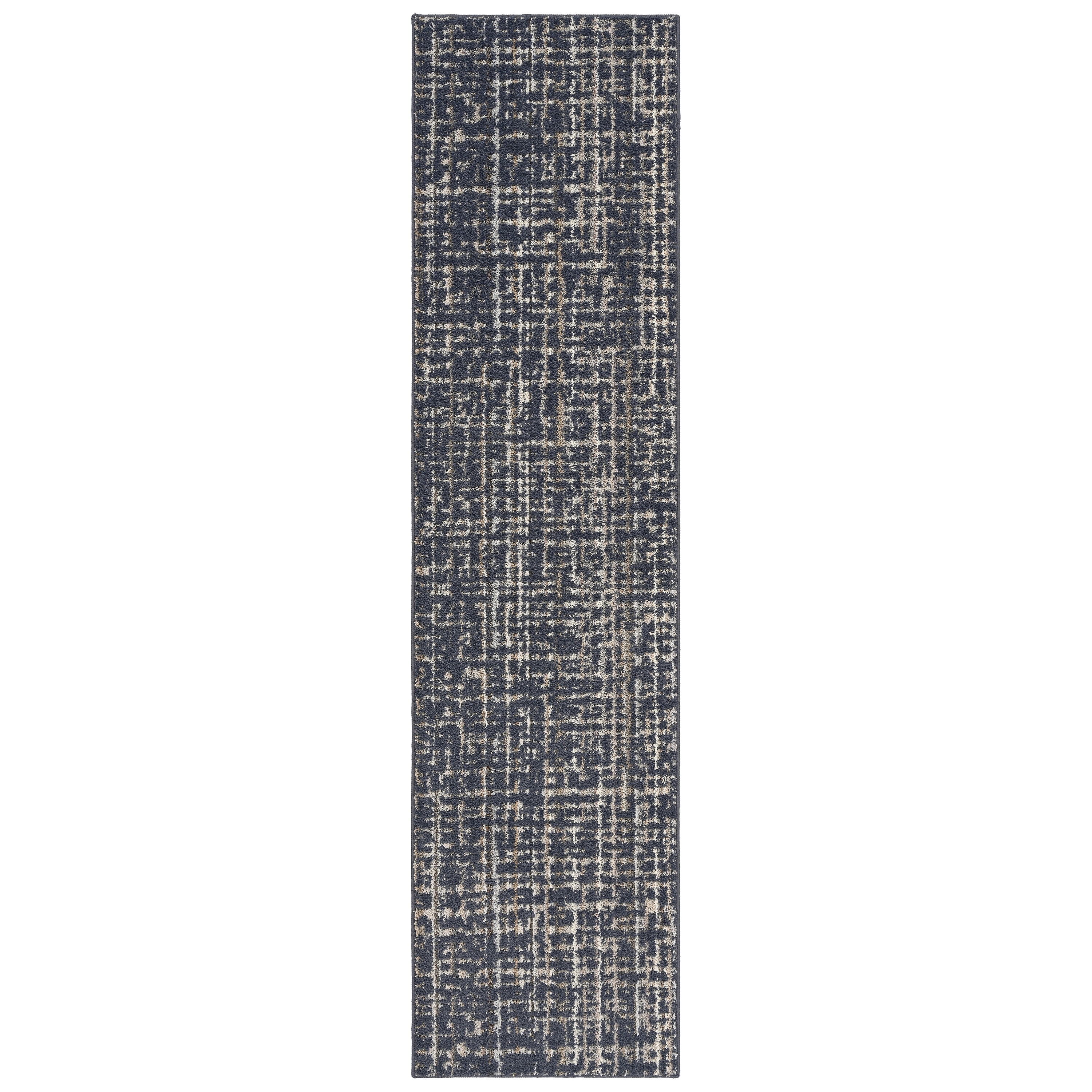 Garland Rug Rumba Slate Blue/Earth Tone Indoor Runner Rug, 2' x 8'