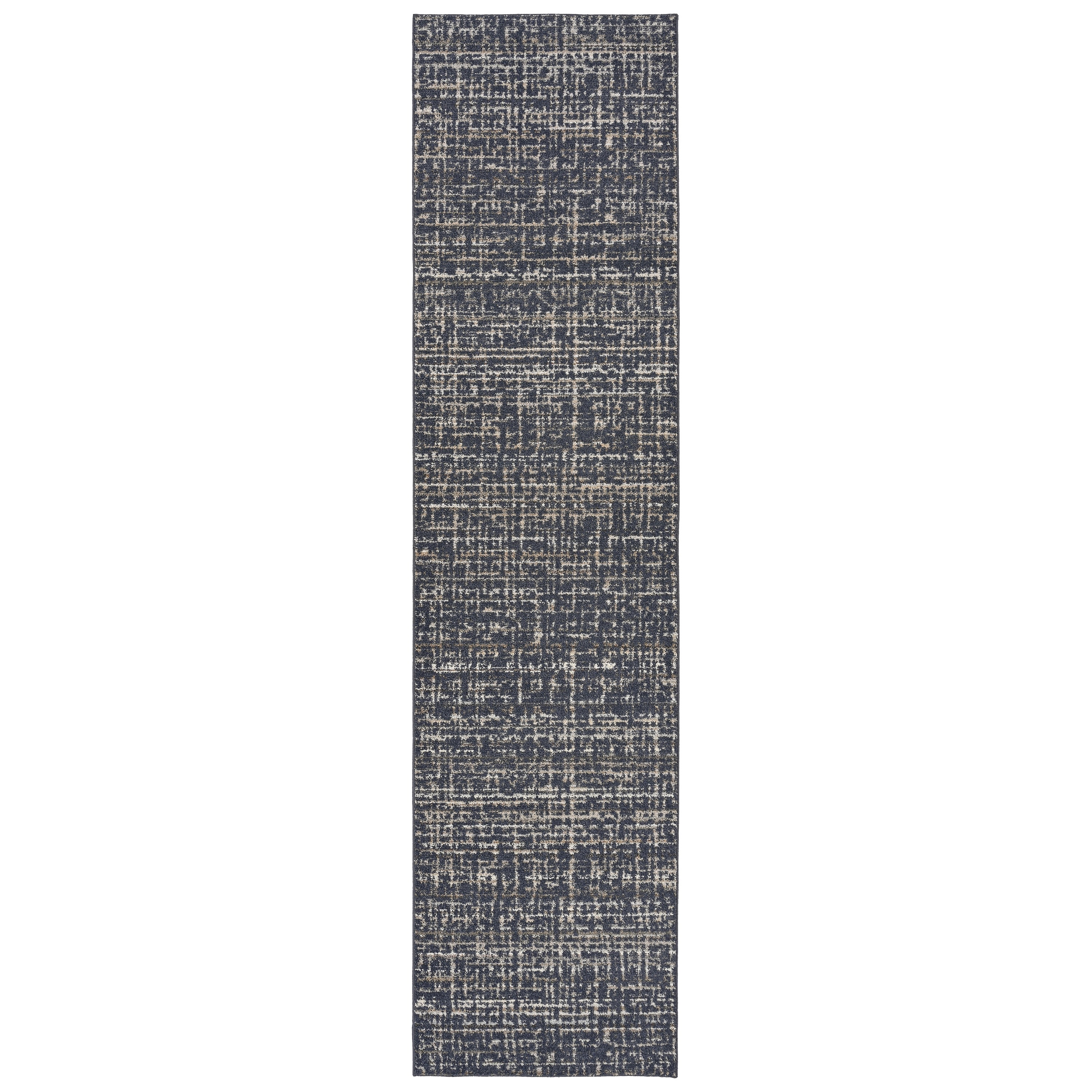 Garland Rug Rumba Slate Blue/Earth Tone Indoor Runner Rug, 3' x 12'