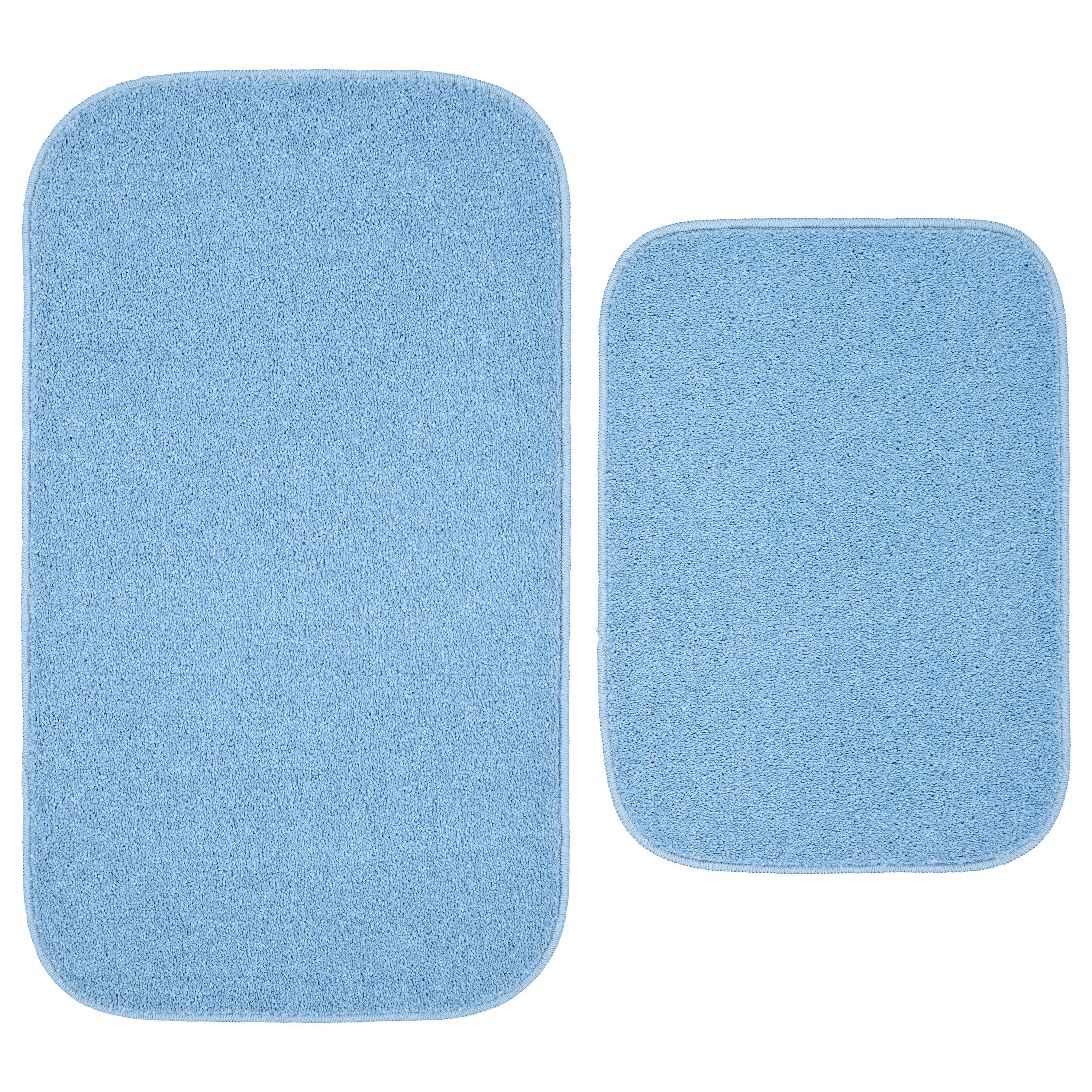 Garland Rug Sedona Washable Bath Rug Set, 2 Piece (21"x34" & 17"x24") Basin Blue