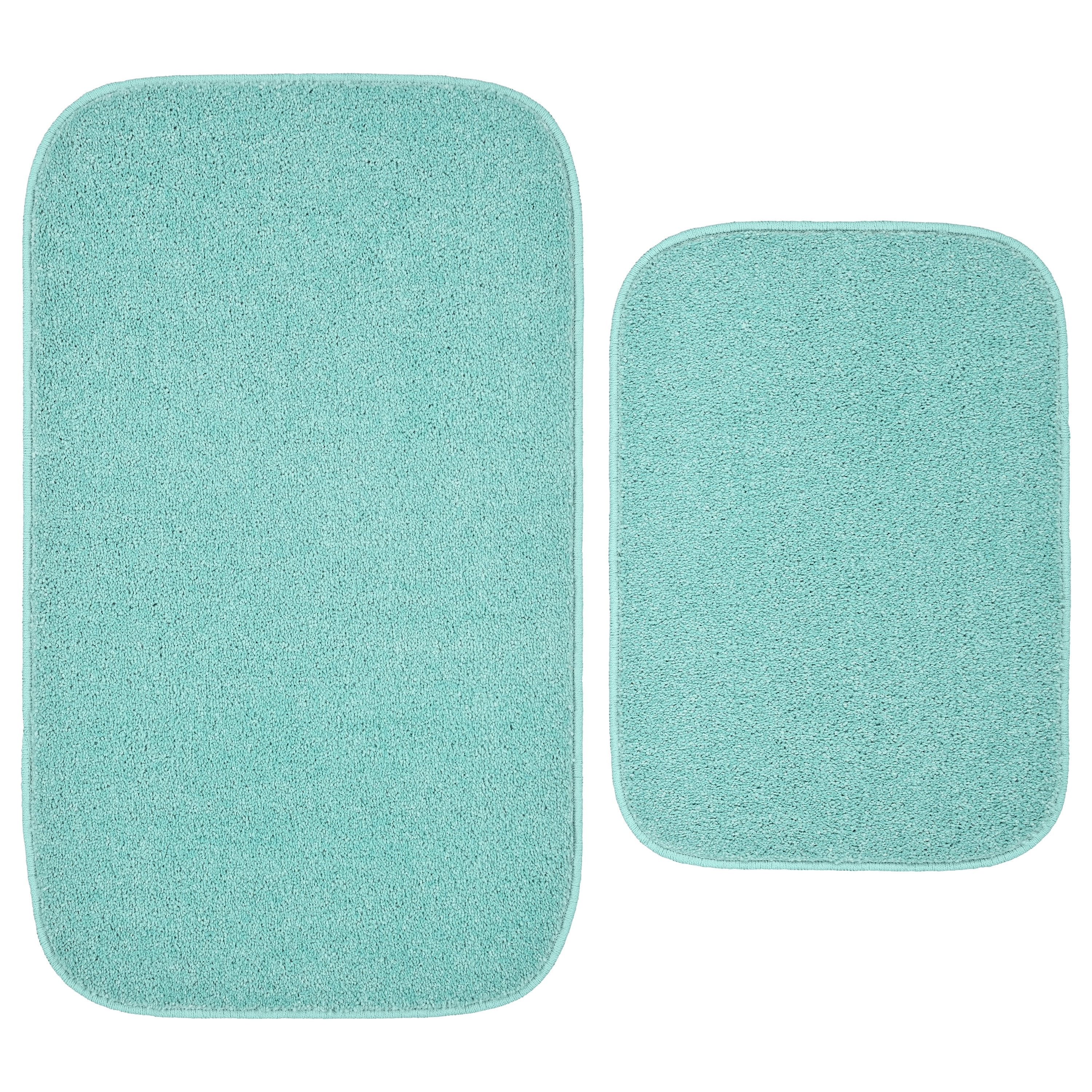 Garland Rug Sedona Washable Bath Rug Set, 2 Piece (21"x34" & 17"x24") Sea Foam
