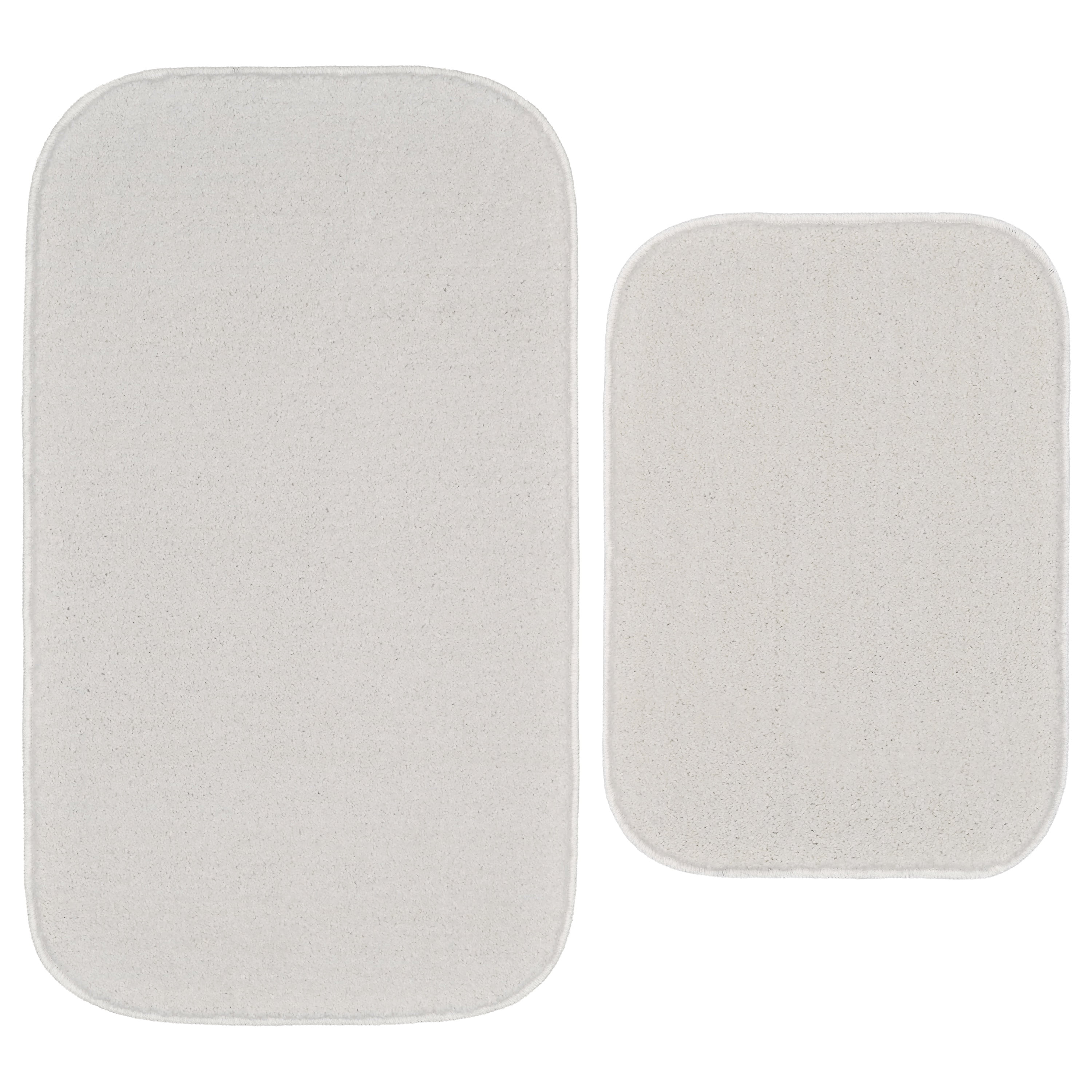 Garland Rug Sedona Washable Bath Rug Set, 2 Piece (21"x34" & 17"x24") White