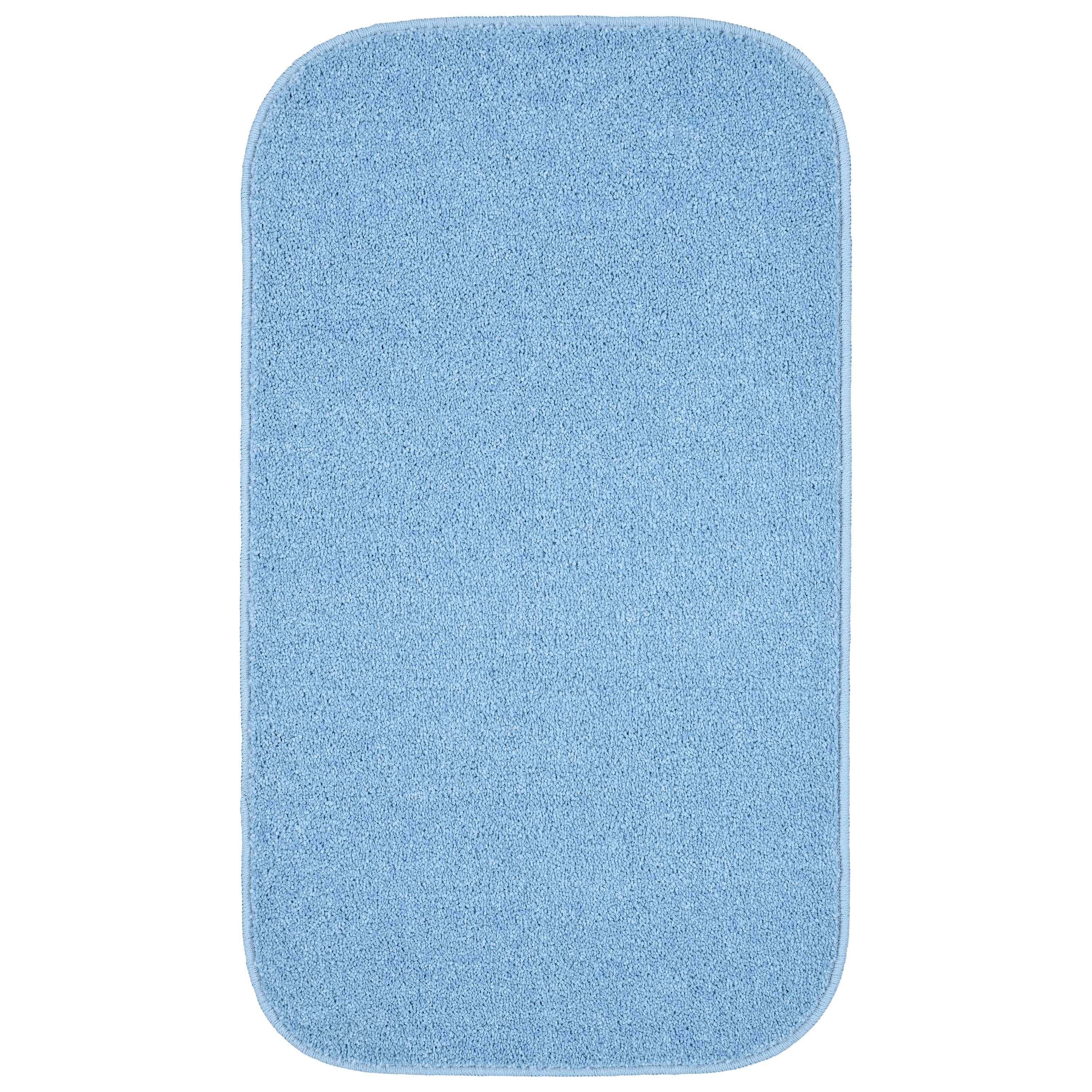 Garland Rug Sedona Washable Polypropylene Basin Blue Bath Rug, 21" x 34"
