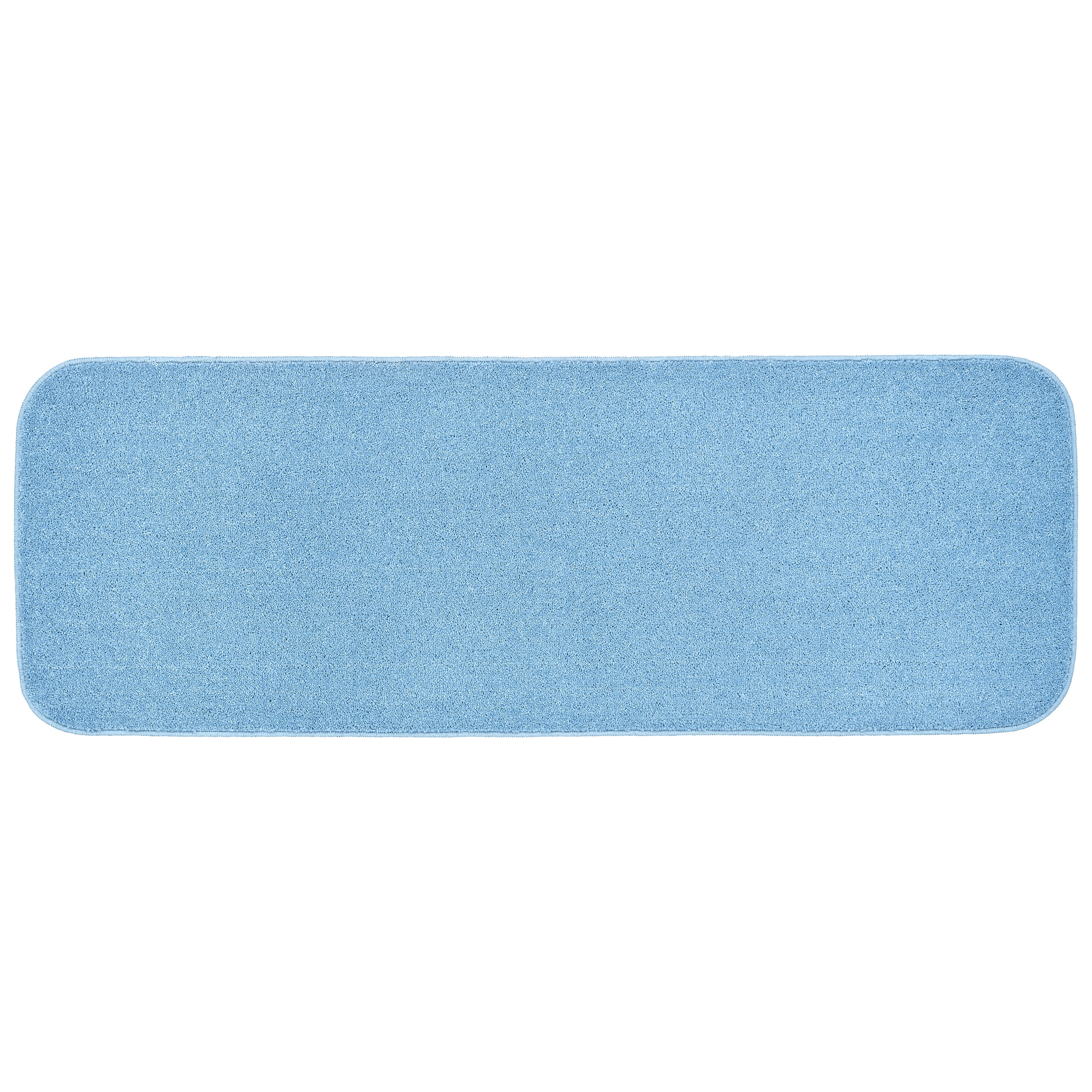 Garland Rug Sedona Washable Polypropylene Basin Blue Bathroom Runner, 22” x 60”