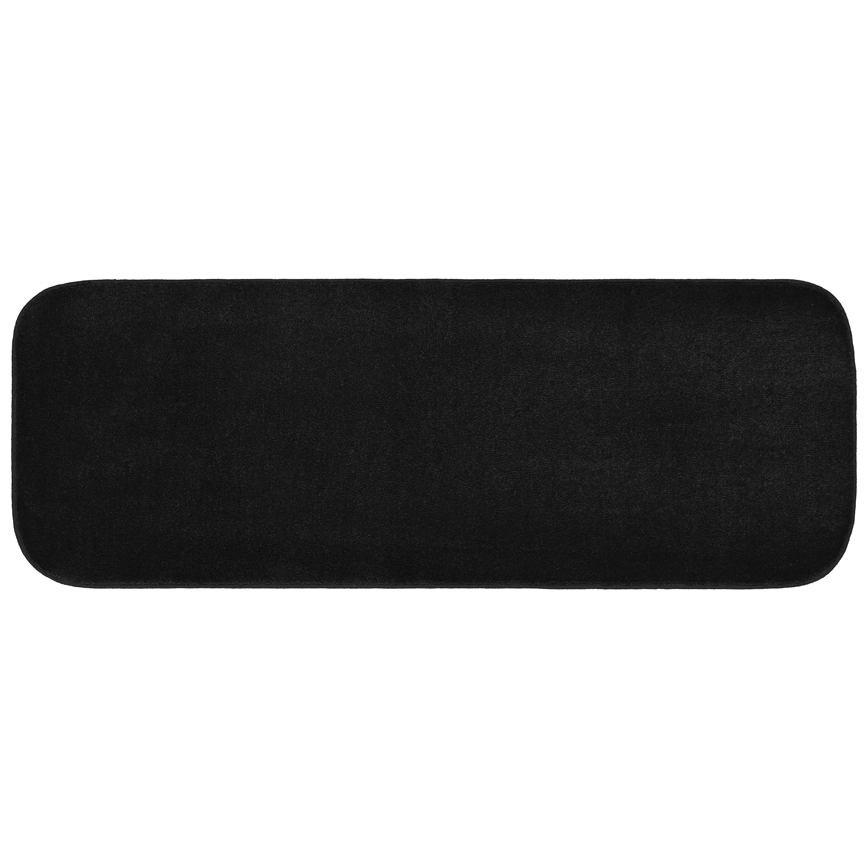 Garland Rug Sedona Washable Polypropylene Black Bathroom Runner, 22” x 60”