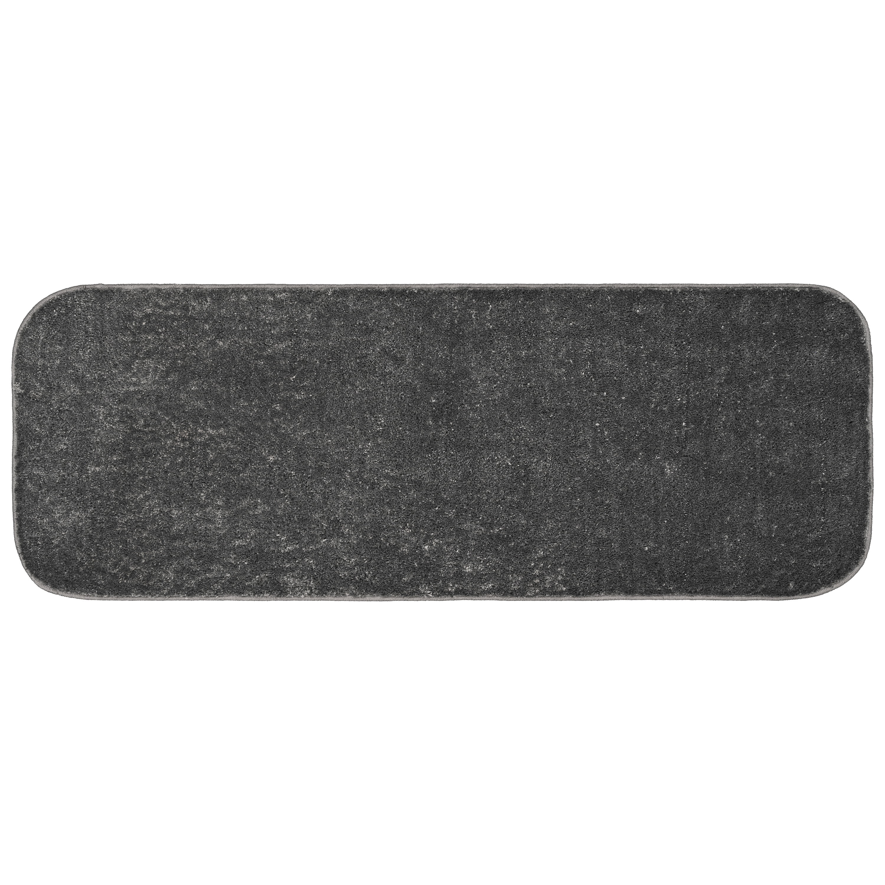 Garland Rug Sedona Washable Polypropylene Cinder Gray Bathroom Runner, 22” x 60”