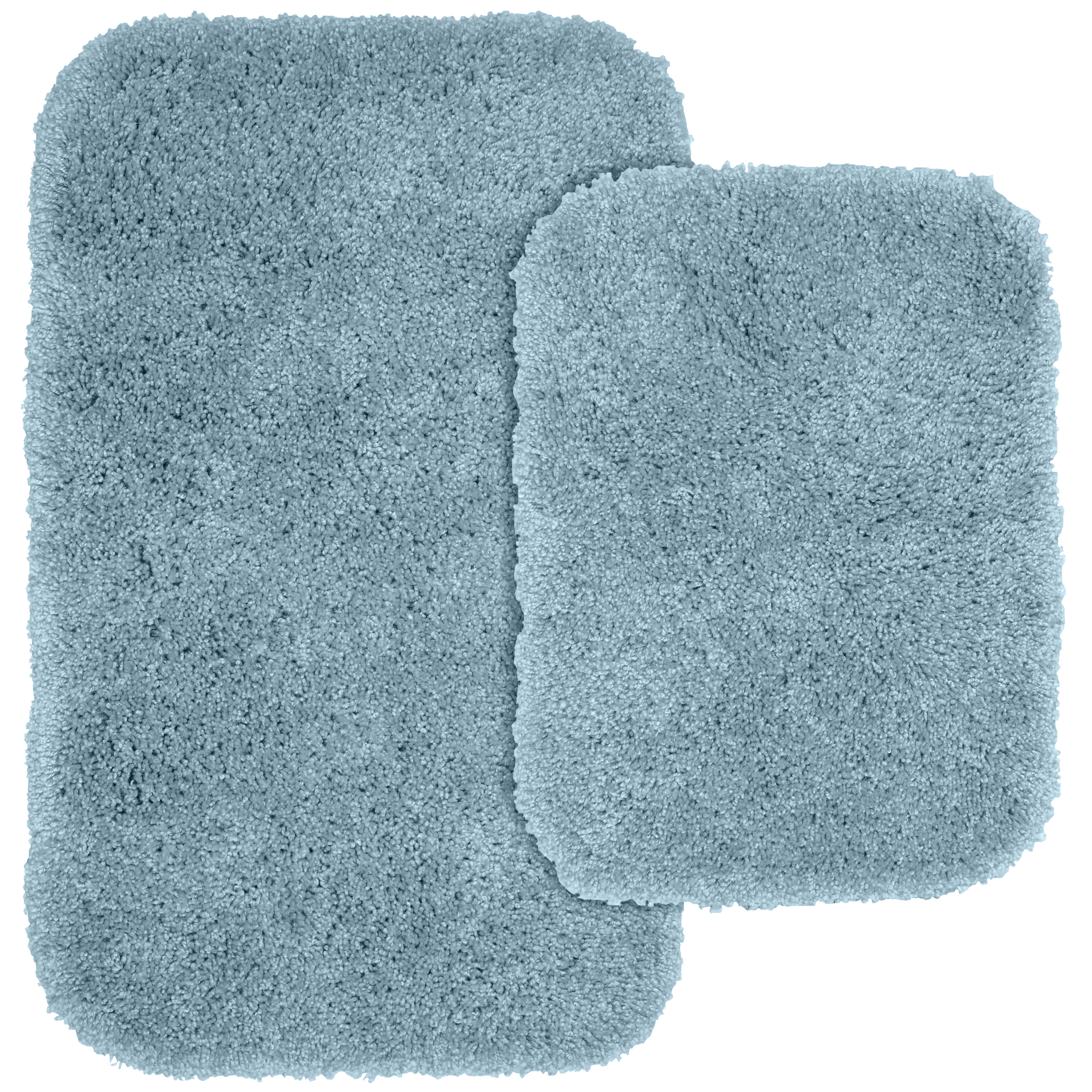 Color G Blue White Bathroom Rug Set 2 Pieces, Absorbent Bath Mat Set of 2,  20x29+20x29 Non Slip Shower Mat Bathroom Carpet, Soft Washable