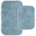 thumbnail image 1 of Garland Rug Serendipity Washable Nylon Bath Rug Set, 2 Piece Set (17"x24" Bath Rug, & 21"x34" Bath Rug) Basin Blue, 1 of 5