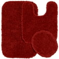 thumbnail image 1 of Garland Rug Serendipity Washable Nylon Bath Rug Set, 3 Piece Set (21"x34" Bath Rug, Contour Rug, & Toilet Lid) Chili Pepper Red, 1 of 6