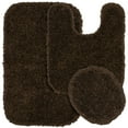 thumbnail image 1 of Garland Rug Serendipity Washable Nylon Bath Rug Set, 3 Piece Set (21"x34" Bath Rug, Contour Rug, & Toilet Lid) Chocolate, 1 of 6