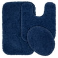 thumbnail image 1 of Garland Rug Serendipity Washable Nylon Bath Rug Set, 3 Piece Set (21"x34" Bath Rug, Contour Rug, & Toilet Lid) Navy, 1 of 5