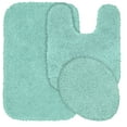 thumbnail image 1 of Garland Rug Serendipity Washable Nylon Bath Rug Set, 3 Piece Set (21"x34" Bath Rug, Contour Rug, & Toilet Lid) Sea Foam, 1 of 5