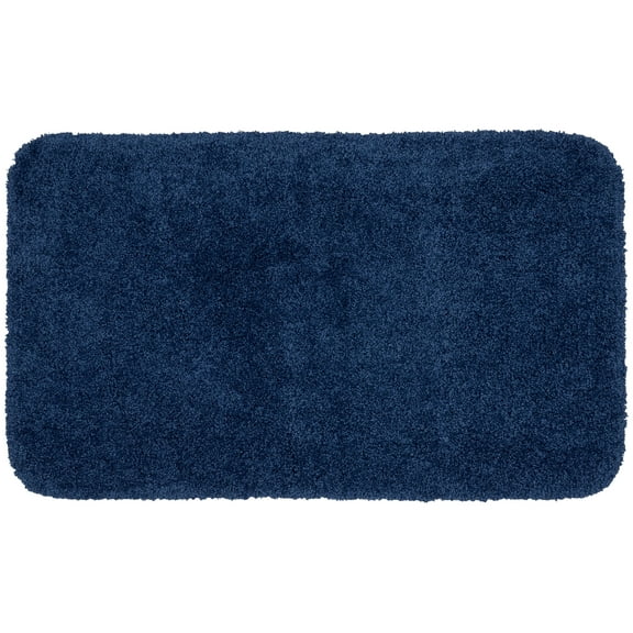 Garland Rug Serendipity Washable Nylon Navy Bath Rug, 30" x 50"