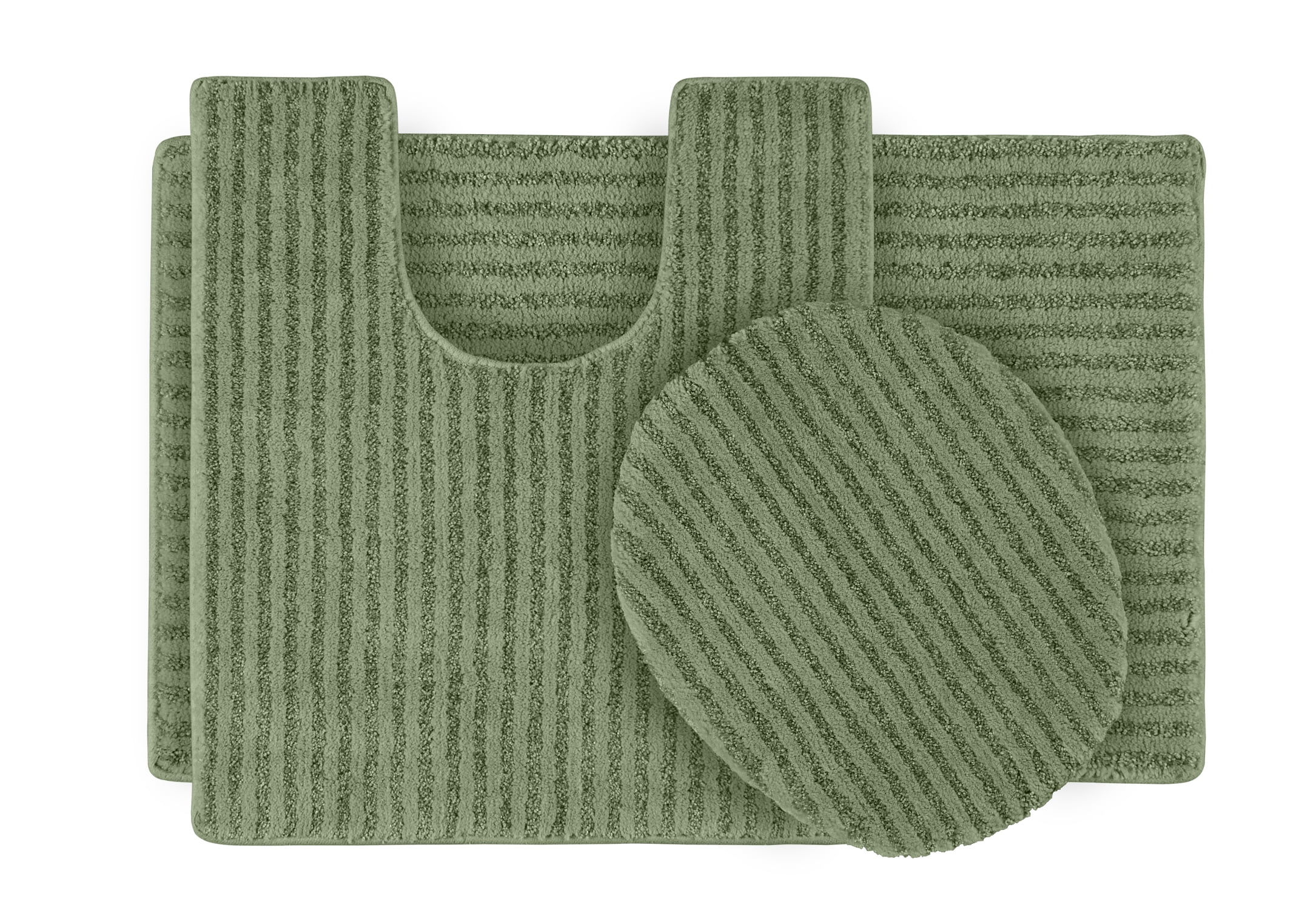 Garland Rug Sheridan 3 Piece Nylon Washable Bath Rug Set Deep Fern