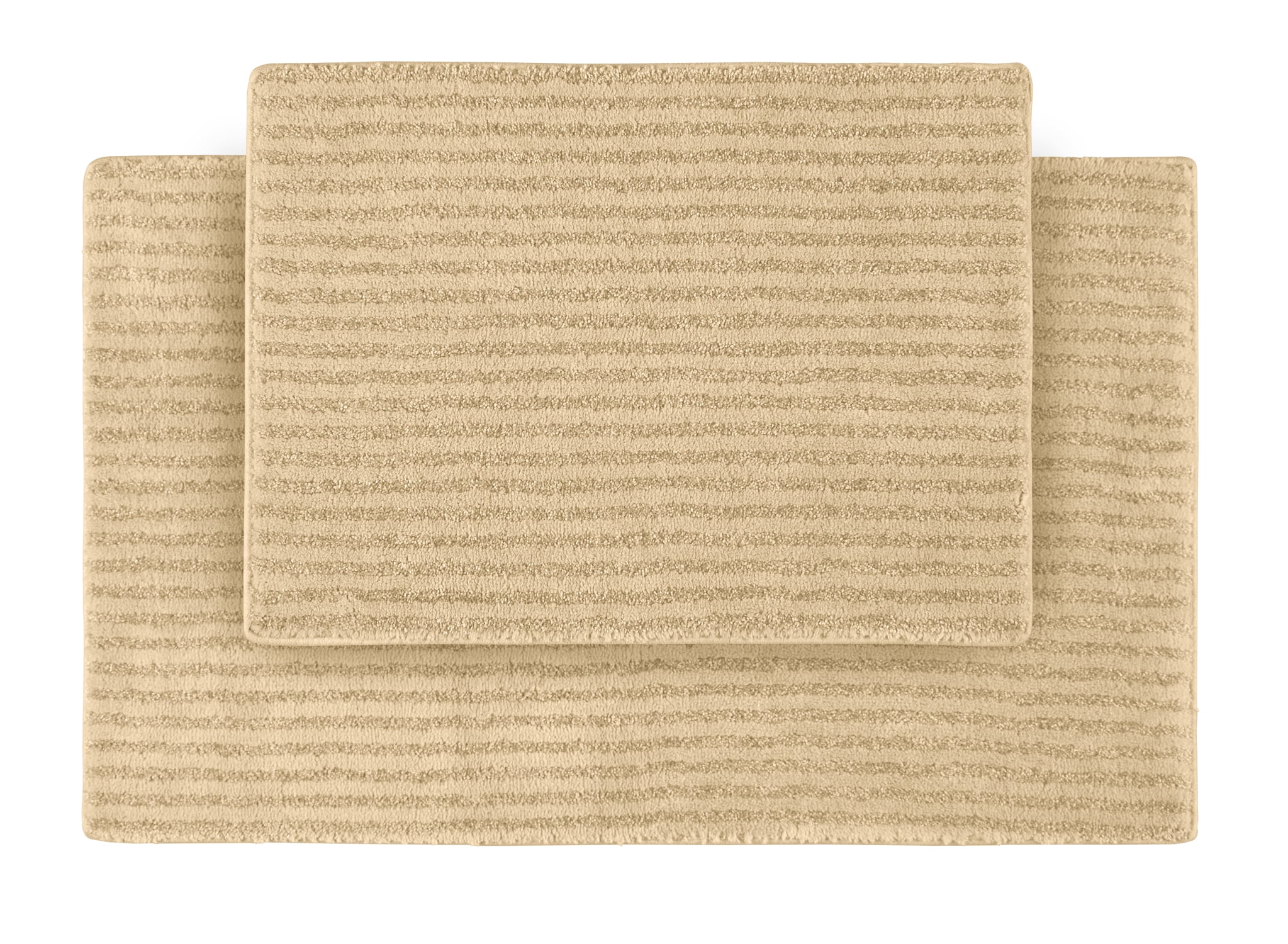Garland Rug Sheridan Washable Nylon Bath Rug Set, 2 Piece Set (17"x24" Bath Rug, & 21"x34" Bath Rug) Linen