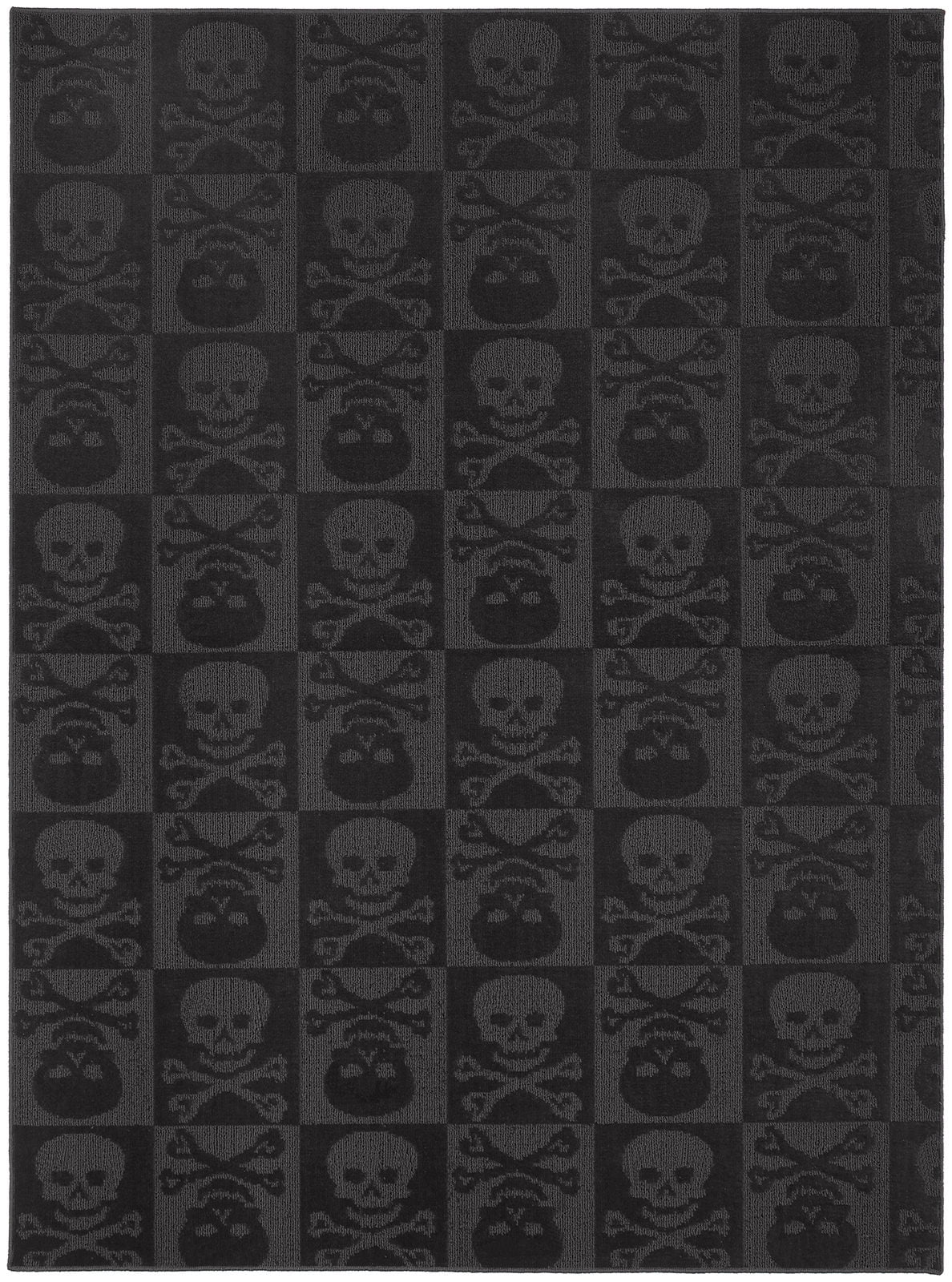 Garland Rug Skulls Black Indoor Area Rug, 5' x 7'
