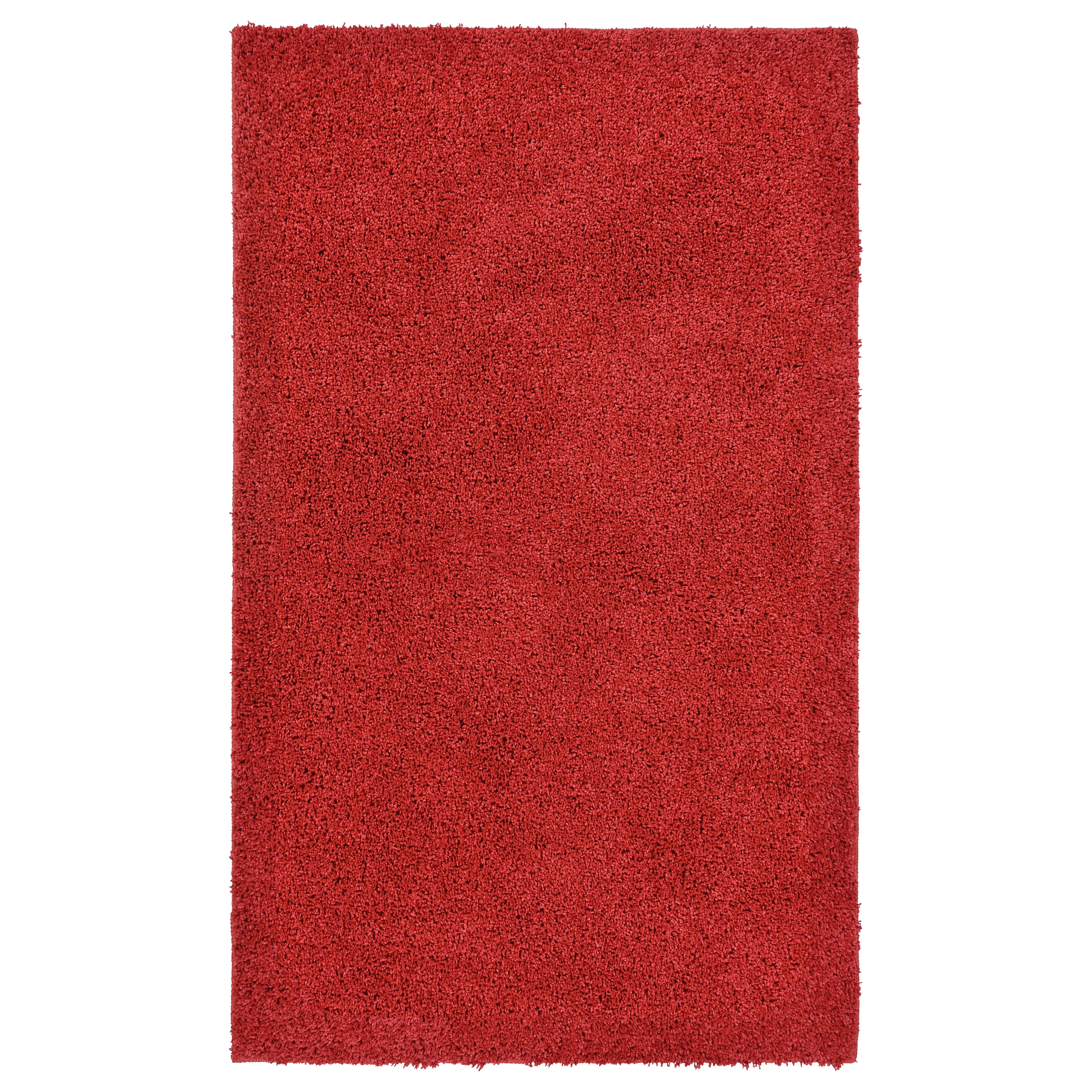 Rust Hand-Tufted Synthetic Shag Area Rug 3' x 5'