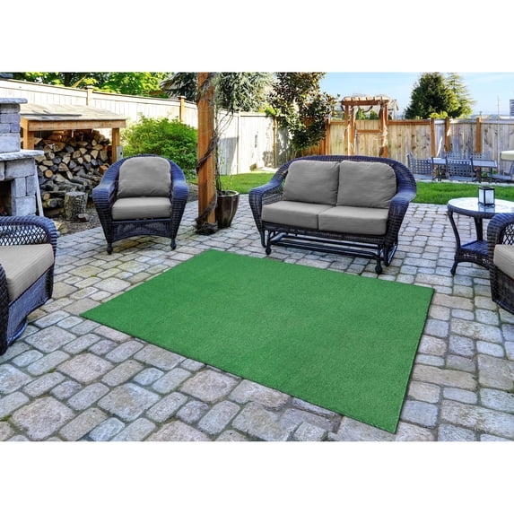Garland Rug Softscapes Polypropylene Green Indoor/Outdoor Area Rug, 9' x 12'
