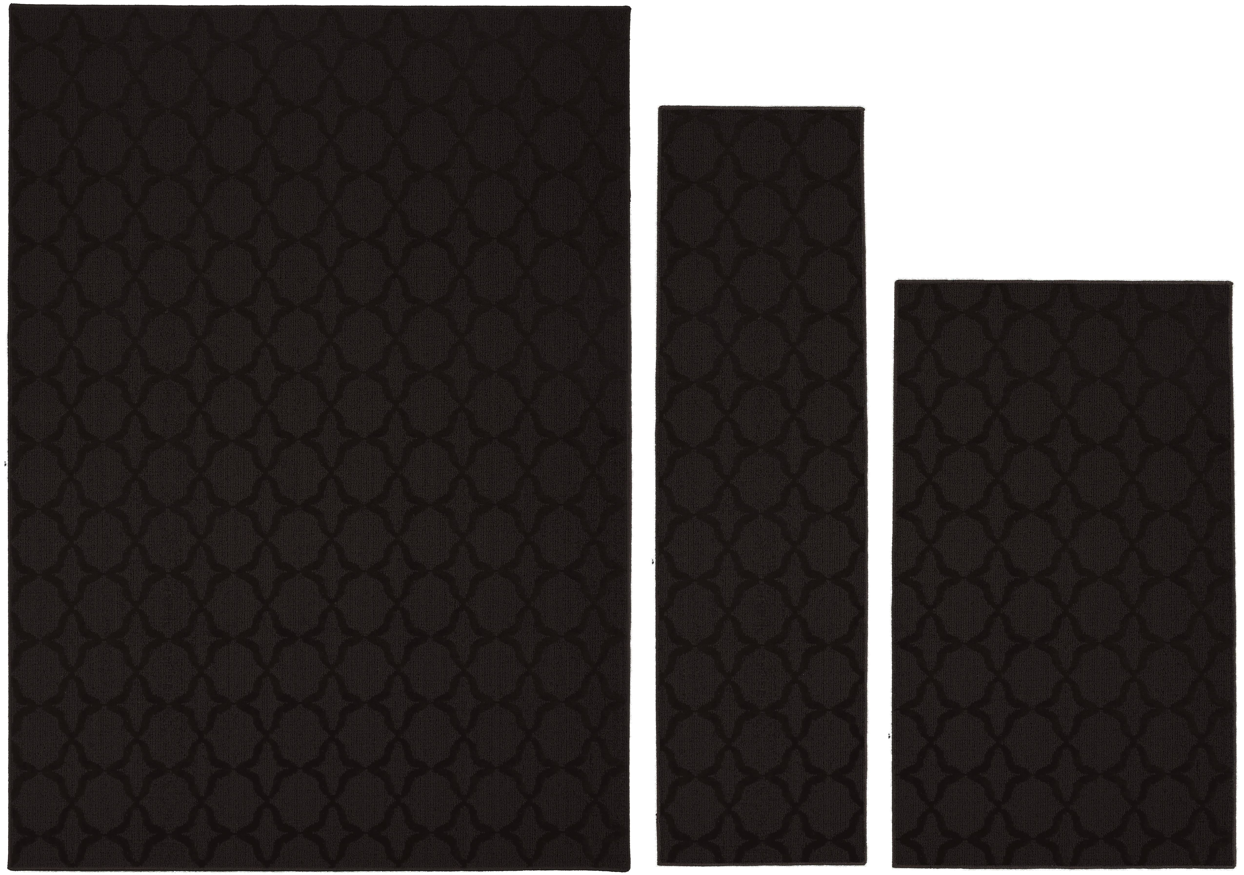 Mocha Trellis Tufted Rectangular Rug 5' x 7' with Non-slip Backing