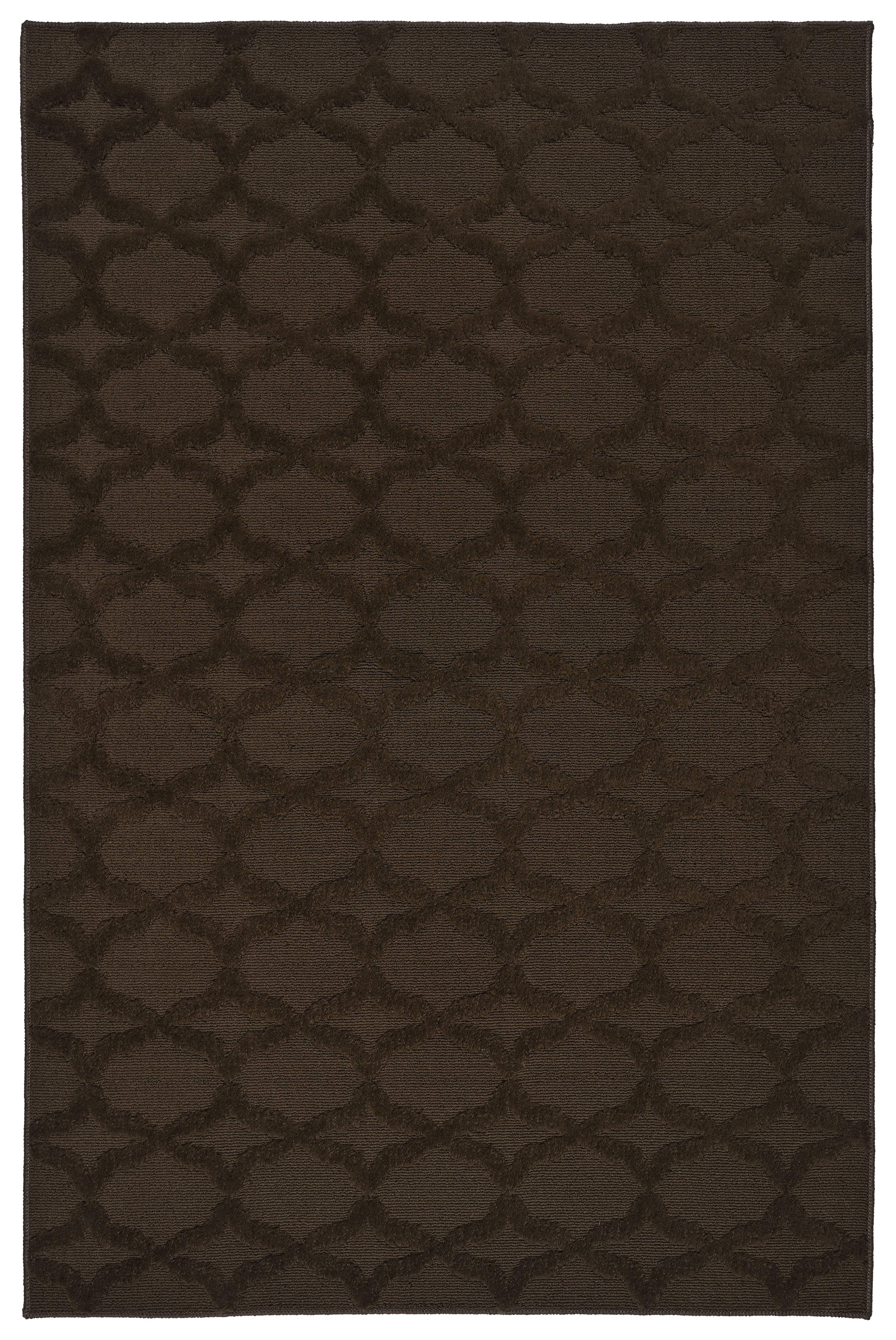 Mocha Trellis 5' x 7' Tufted Synthetic Area Rug