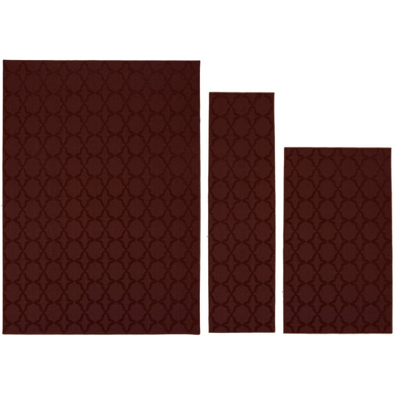 Garland Rug Sparta Indoor Rug Set, 3 Piece Set (2'x5',3'x4', 5'x7') Chili Red