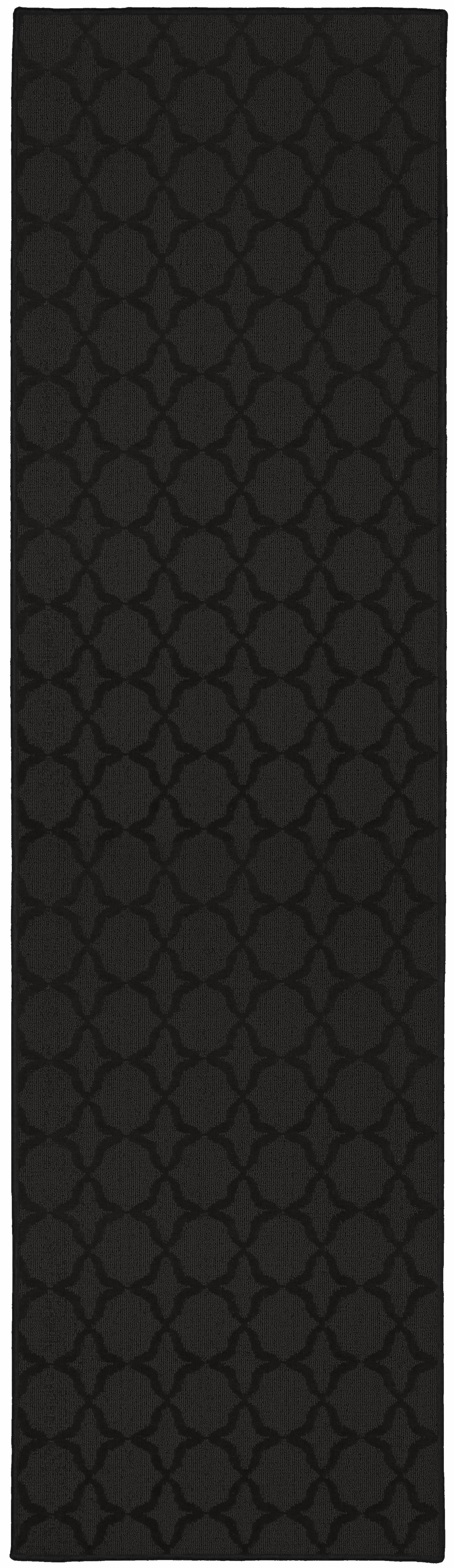 Garland Rug Sparta Black Indoor Runner Rug, 2' x 12'