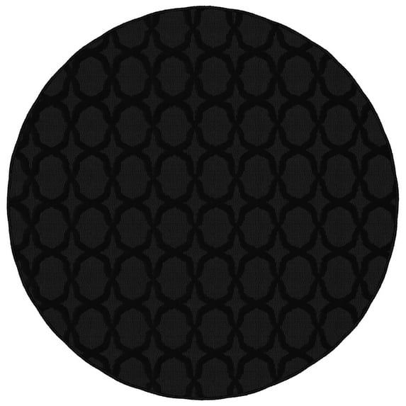 Garland Rug Sparta Black Round Indoor Area Rug, 5' x 5'