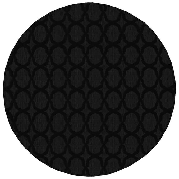 Garland Rug Sparta Black Round Indoor Area Rug, 5' x 5'