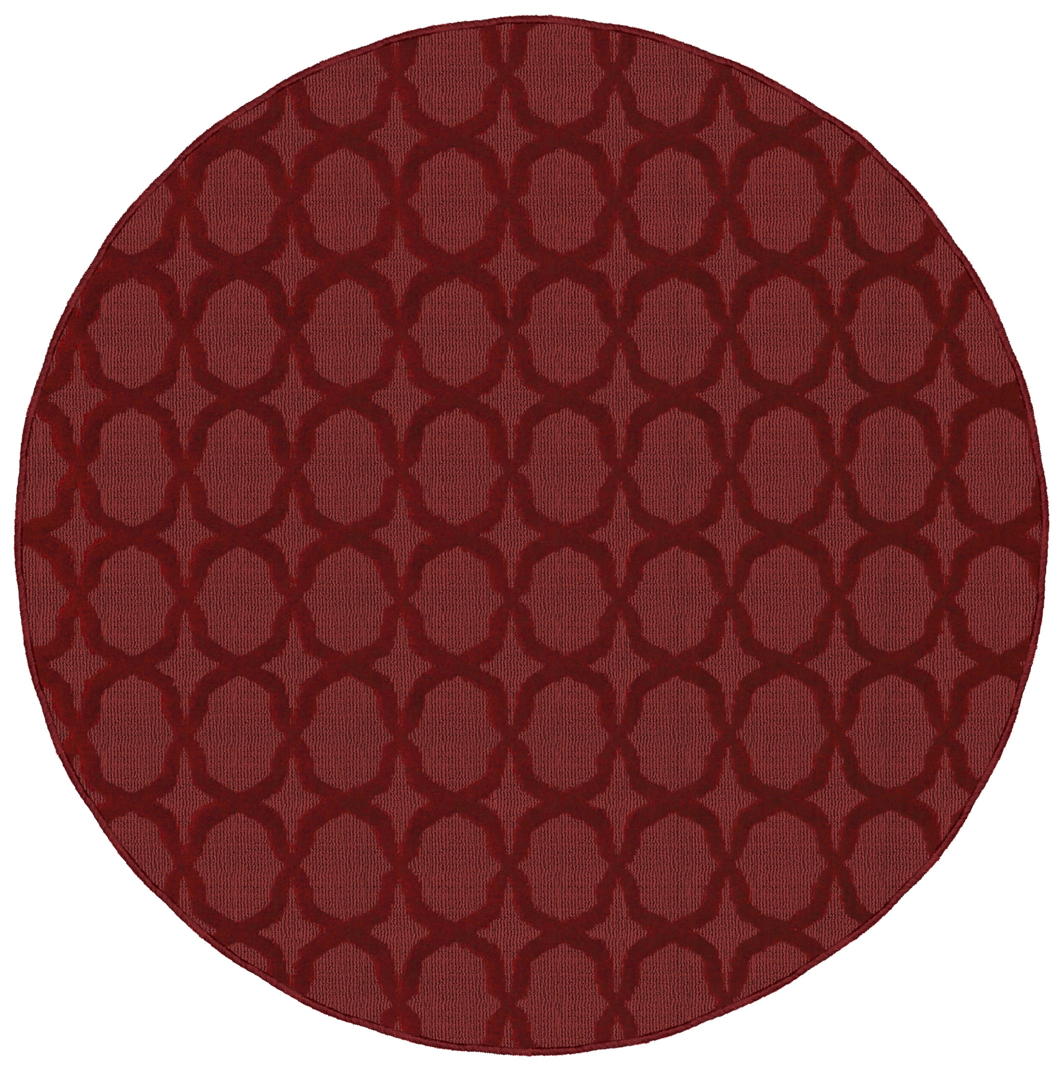Garland Rug Sparta Chili Red Round Indoor Area Rug, 5' x 5'