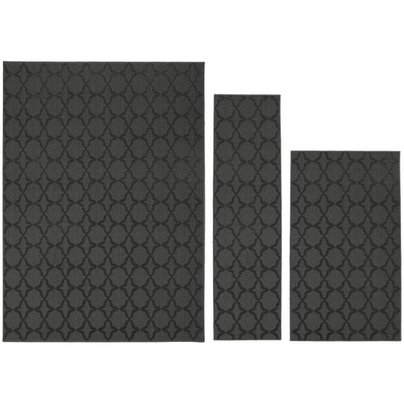 Garland Rug Sparta Indoor Rug Set, 3 Piece Set (2'x5',3'x4', 5'x7') Cinder Gray