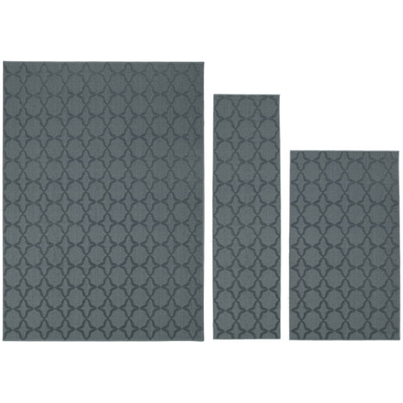 Garland Rug Sparta Indoor Rug Set, 3 Piece Set (2'x5',3'x4', 5'x7') Sea Foam