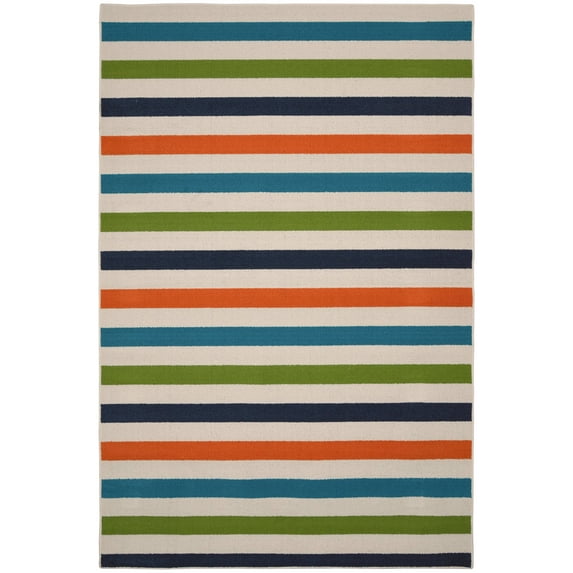 Garland Rug Summer Stripe 45 in. x 66 in. Area Rug Multi Color
