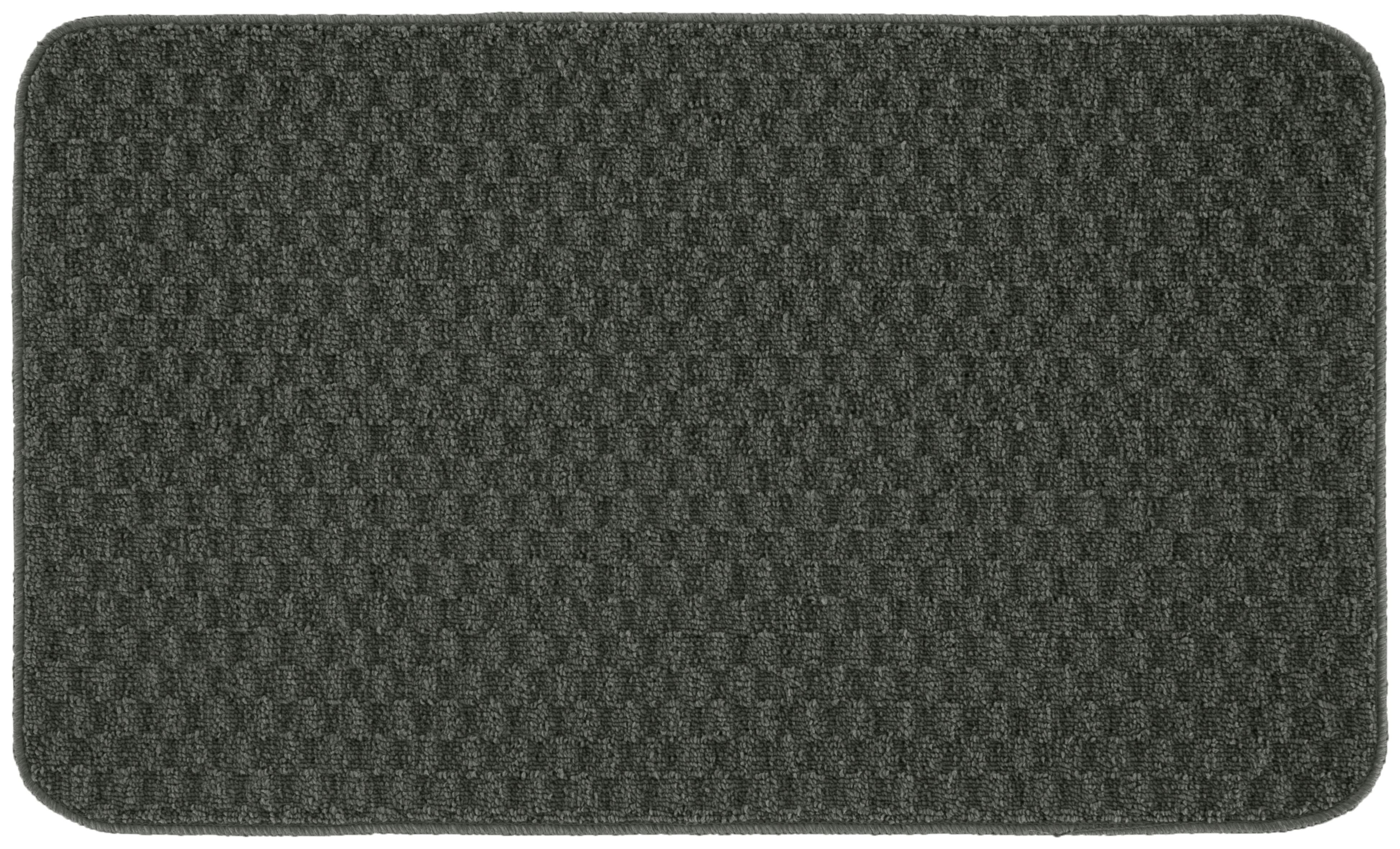 Cinder Gray 24" x 40" Square Tufted Synthetic Kitchen Mat