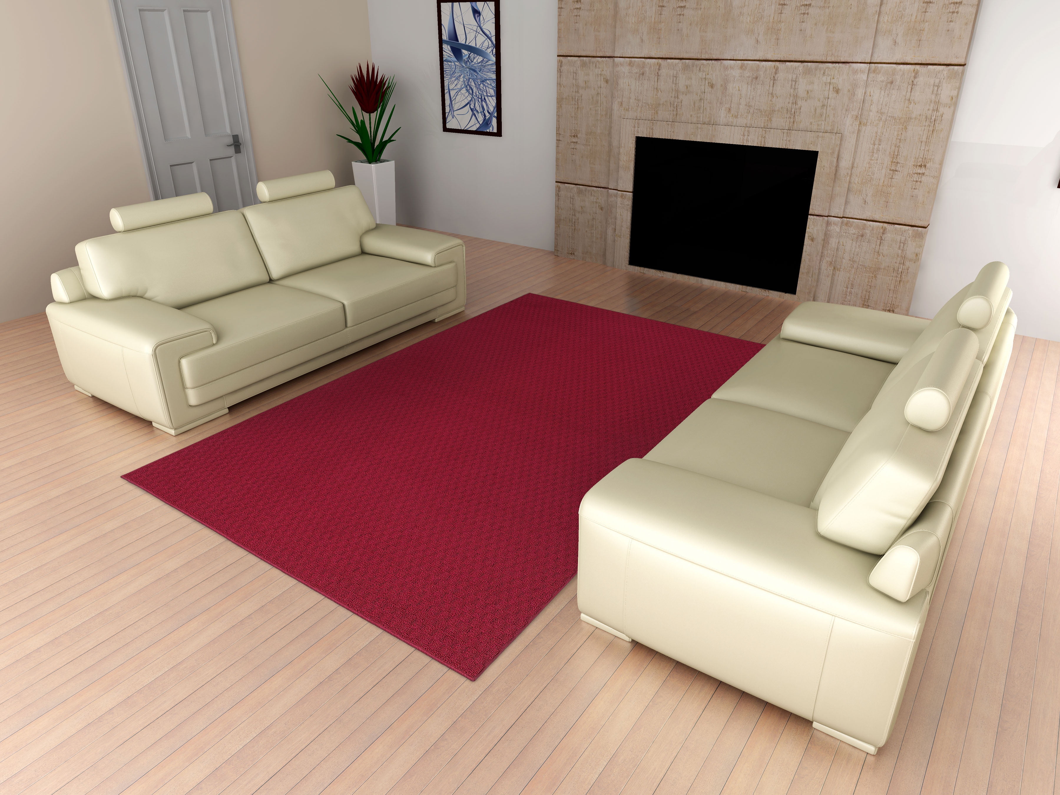 Garland Rug Town Square 5 Ft. x 7 Ft. Area Rug Chili Red