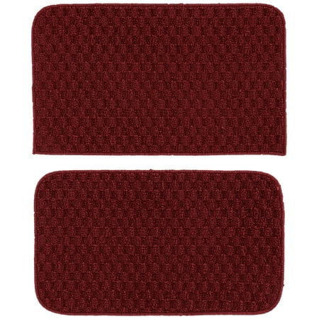 Garland Rug Town Square Chili Red Kitchen Rug Set, 2 Piece Sliced Set (18"x28" Sliced, and 18"x28")