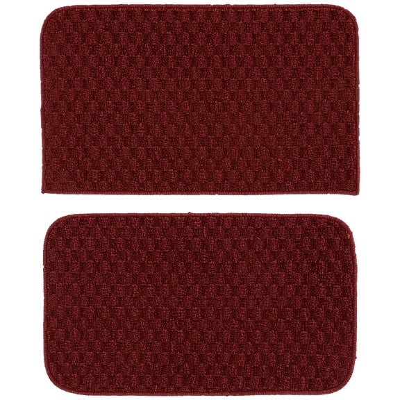 Garland Rug Town Square Chili Red Kitchen Rug Set, 2 Piece Sliced Set (18"x28" Sliced, and 18"x28")
