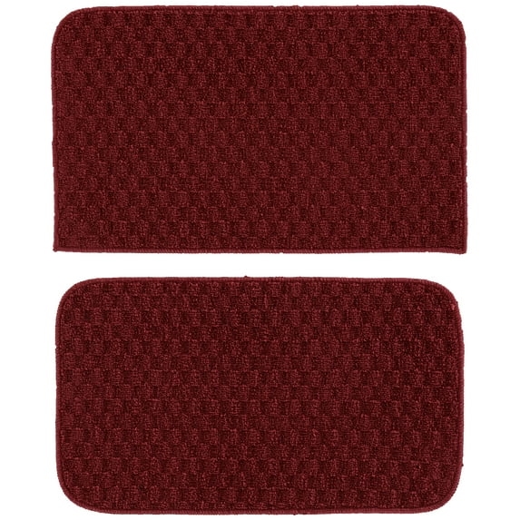 Garland Rug Town Square Chili Red Kitchen Rug Set, 2 Piece Sliced Set (18"x28" Sliced, and 18"x28")
