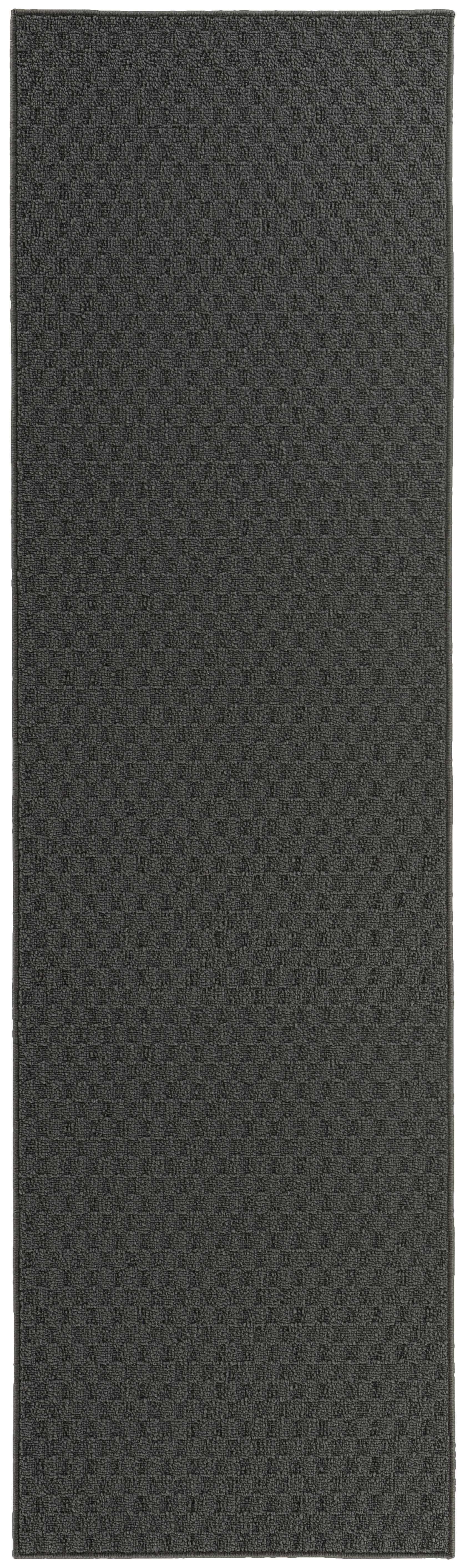 Cinder Gray Tufted Non-slip Runner Rug, 2' x 12'