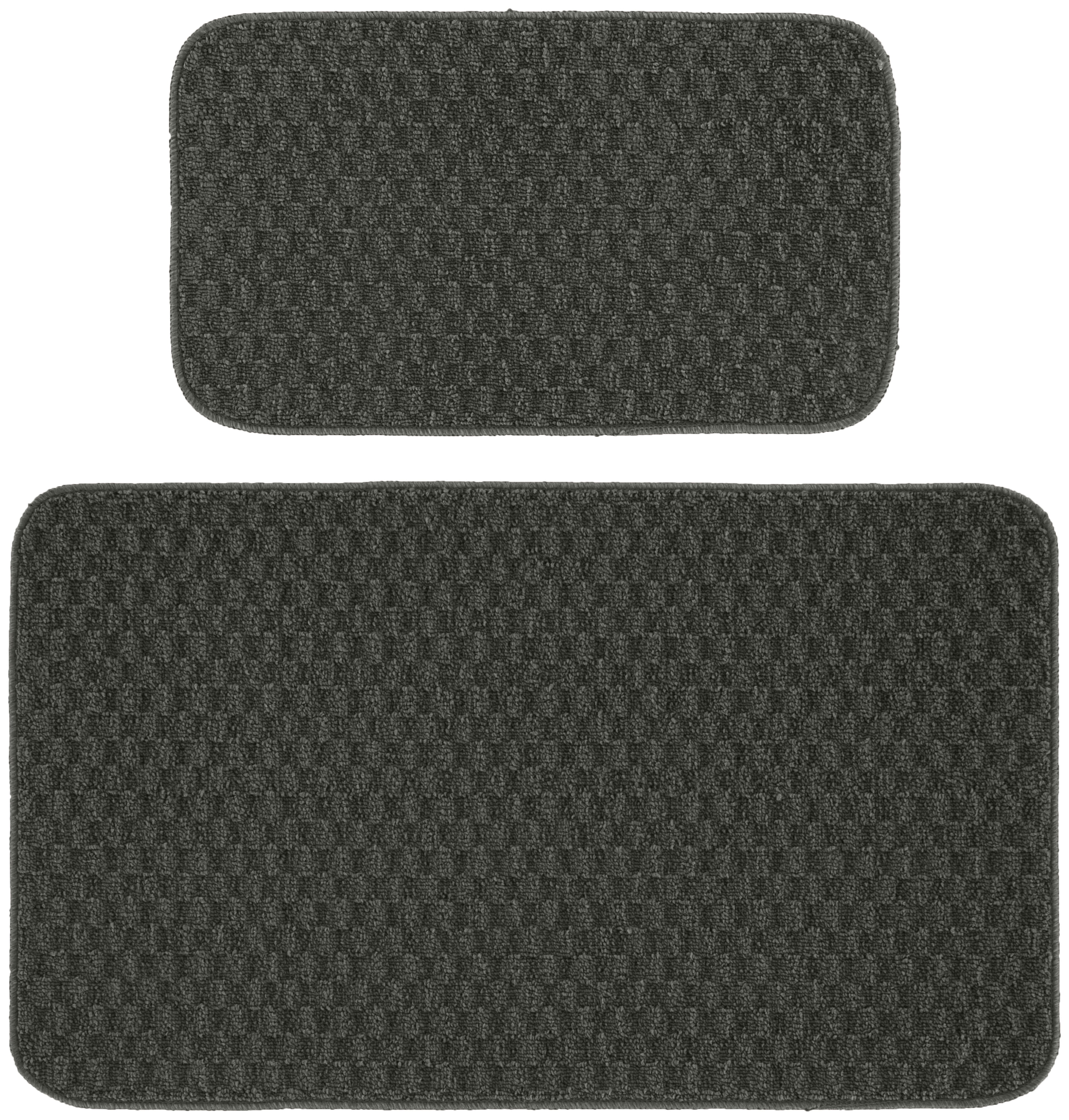 Garland Rug Town Square Cinder Gray Kitchen Rug Set, 2 Piece Set (18"x30", and 24"x40")