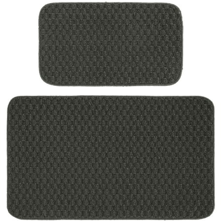 Garland Rug Town Square Cinder Gray Kitchen Rug Set, 2 Piece Set (18"x30", and 24"x40")