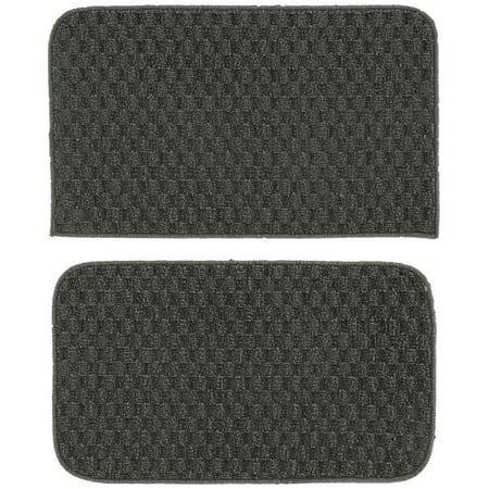 Garland Rug Town Square Cinder Gray Kitchen Rug Set, 2 Piece Sliced Set (18"x28" Sliced, and 18"x28"
