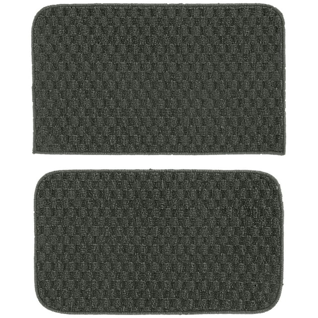Garland Rug Town Square Cinder Gray Kitchen Rug Set, 2 Piece Sliced Set (18"x28" Sliced, and 18"x28"
