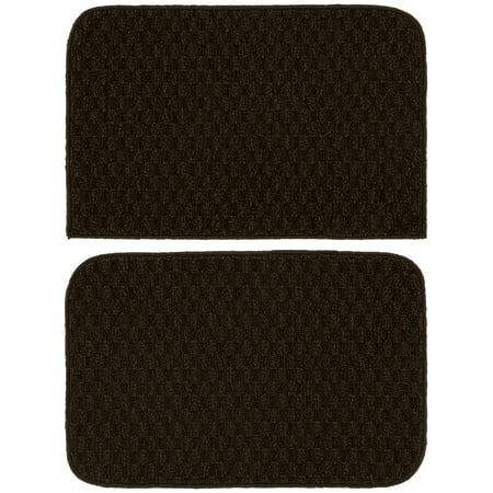 Garland Rug Town Square Mocha Kitchen Rug Set, 2 Piece Sliced Set (18"x28" Sliced, and 18"x28")