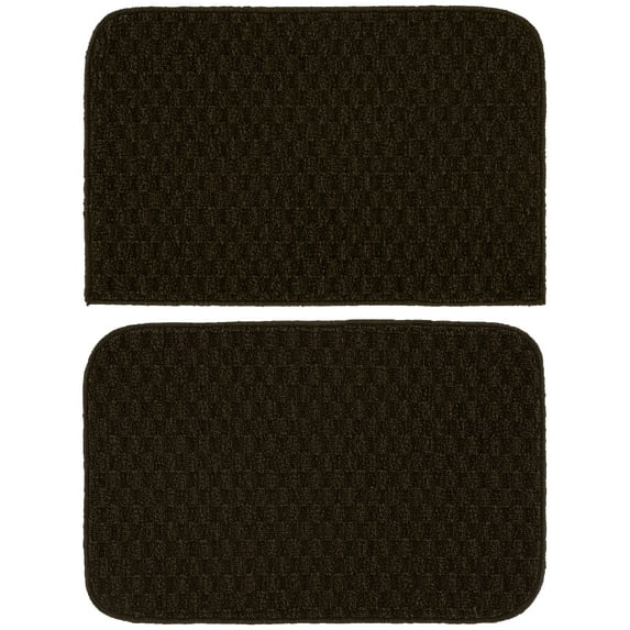 Garland Rug Town Square Mocha Kitchen Rug Set, 2 Piece Sliced Set (18"x28" Sliced, and 18"x28")