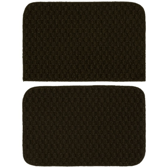 Garland Rug Town Square Mocha Kitchen Rug Set, 2 Piece Sliced Set (18"x28" Sliced, and 18"x28")