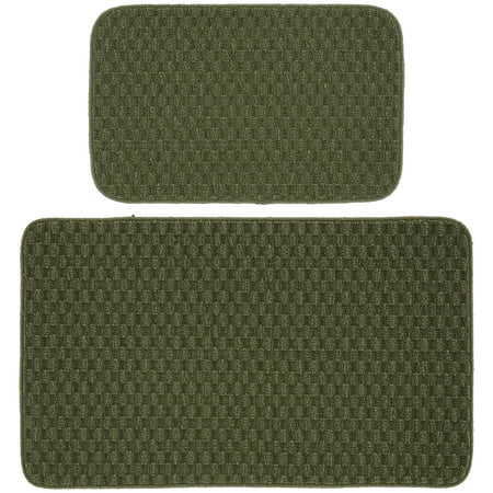 Garland Rug Town Square Sage Kitchen Rug Set, 2 Piece Set (18"x30", and 24"x40")